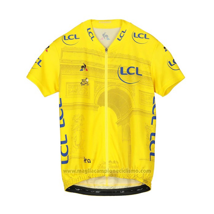 2019 Abbigliamento Ciclismo Tour de France Giallo Manica Corta e Salopette(3)